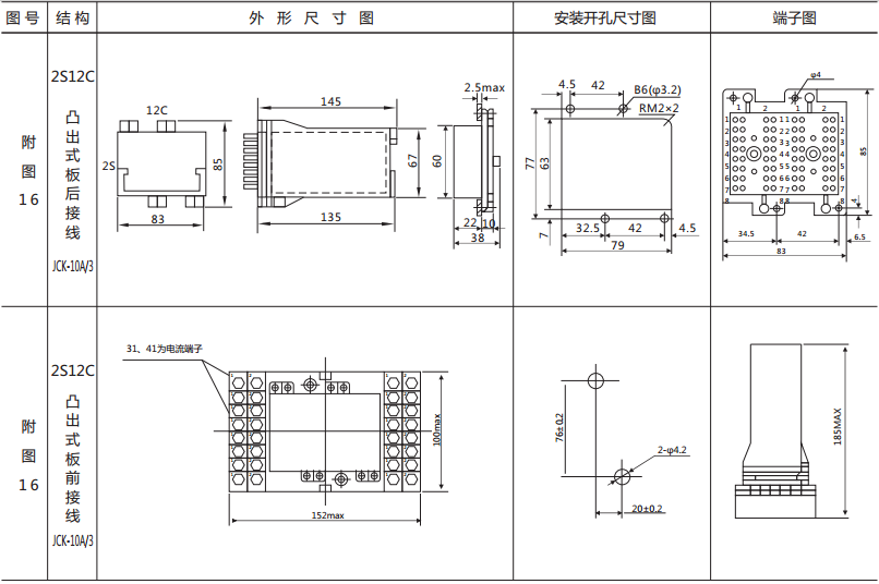 BZS-14延時中間繼電器外形及開孔尺寸 BZS-14延時中間繼電器外形及開孔尺寸