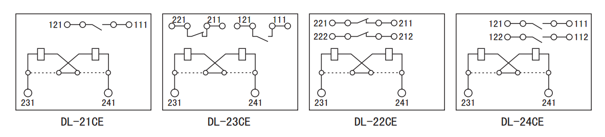DL-24CE系列電流繼電器內(nèi)部接線及外引接線圖 DL-24CE系列電流繼電器內(nèi)部接線及外引接線圖