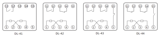 DL-44繼電器內部端子外引接線圖 DL-44繼電器內部端子外引接線圖
