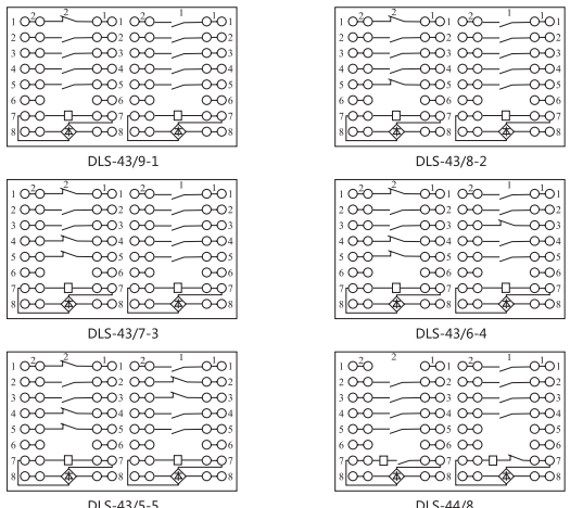 DLS-42/9-1雙位置繼電器內(nèi)部連接線圖片2 DLS-42/9-1雙位置繼電器內(nèi)部連接線圖片2
