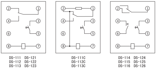 DS-113時間繼電器內部接線及外引接線圖(背視圖)圖片 DS-113時間繼電器內部接線及外引接線圖(背視圖)圖片