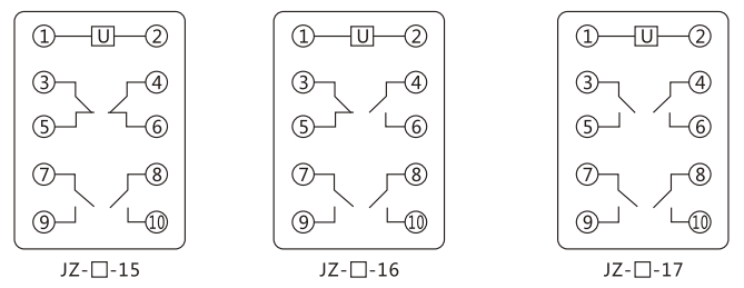 JZY(J)-211靜態中間繼電器內部接線圖及外引接線圖 JZY(J)-211靜態中間繼電器內部接線圖及外引接線圖