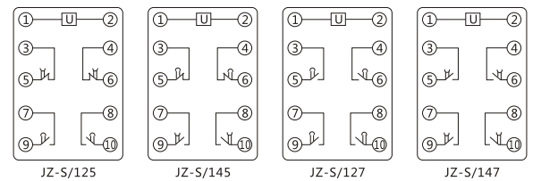 JZ-S/246靜態可調延時中間繼電器內部接線圖及外引接線圖 JZ-S/246靜態可調延時中間繼電器內部接線圖及外引接線圖