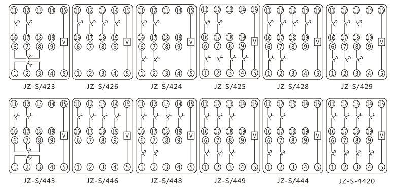JZ-S/246靜態可調延時中間繼電器內部接線圖及外引接線圖 JZ-S/246靜態可調延時中間繼電器內部接線圖及外引接線圖