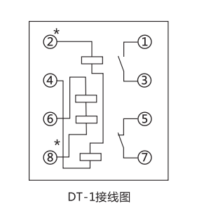 DT-1/130同步檢查繼電器內部接線及外部接線圖 DT-1/130同步檢查繼電器內部接線及外部接線圖